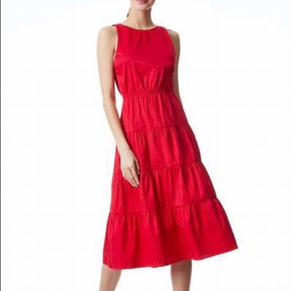 Alice and Olivia red midi dress
